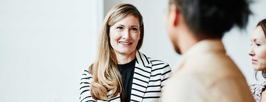 Female candidate at job interview