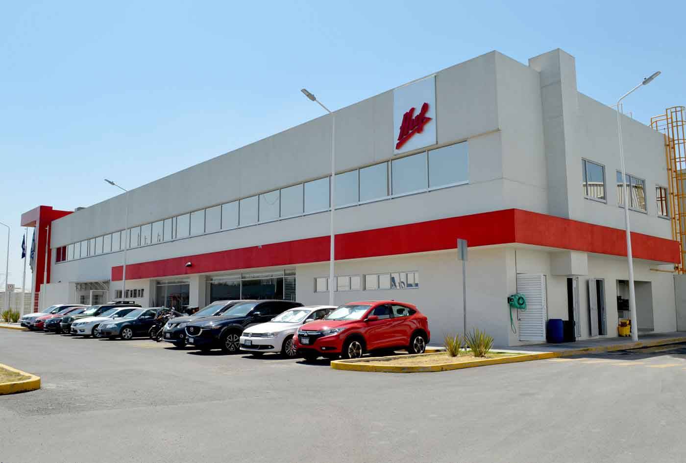Automotive supplier Huf Mexico Puebla parking lots in front of site 
