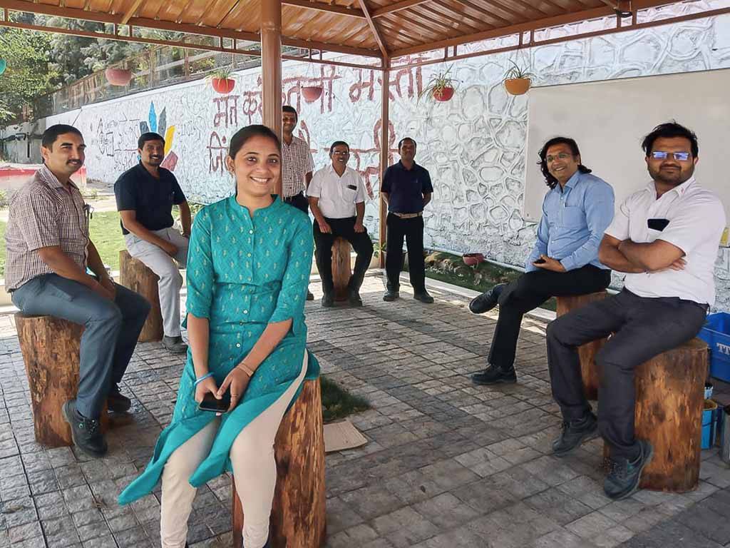 Recreation and training area at the green garden of Huf India in Pune