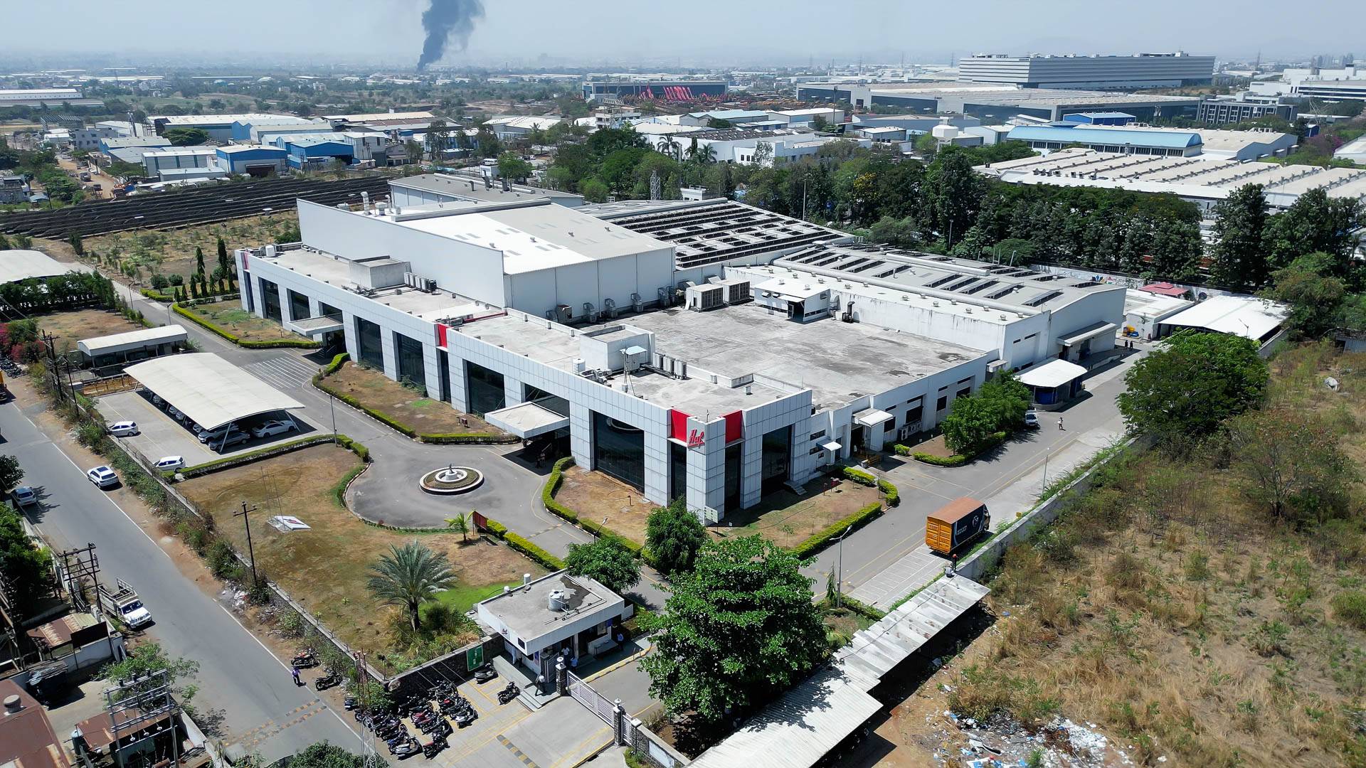 Huf India site in Pune, aerial view