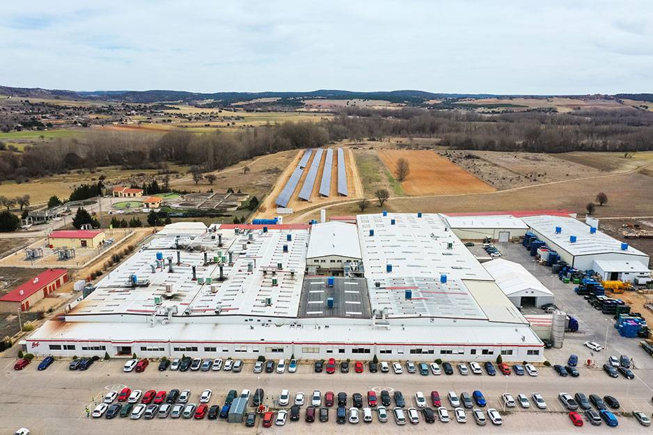 Huf Spain bird's eye view of the plant in El Burgo de Osma.