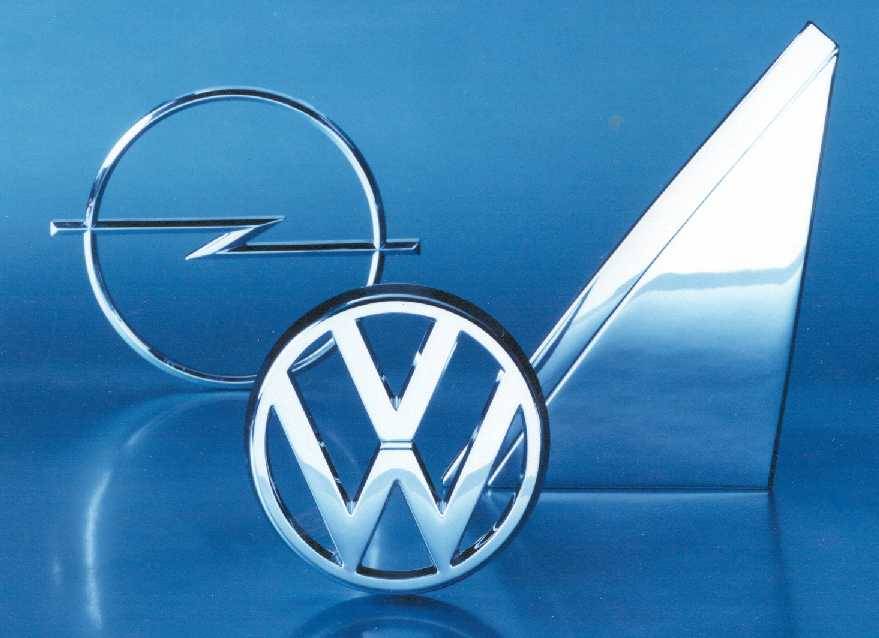 Logos of Opel and Volkswagen made by Huf.