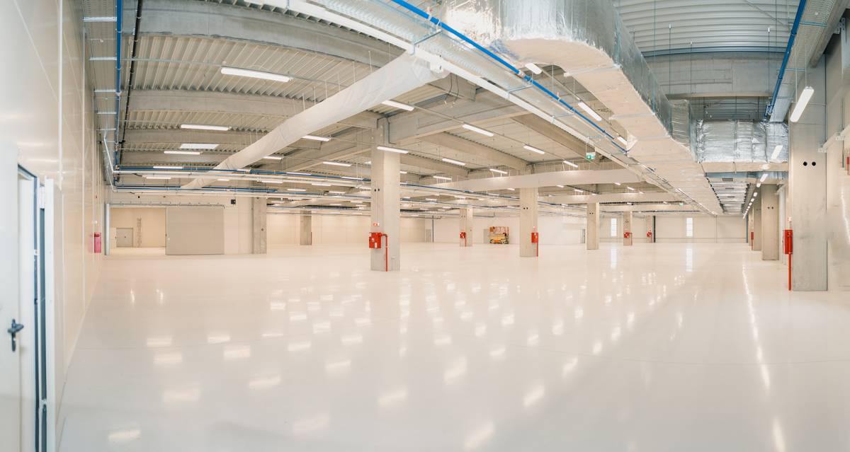 Look inside the building at Huf production side in Arad