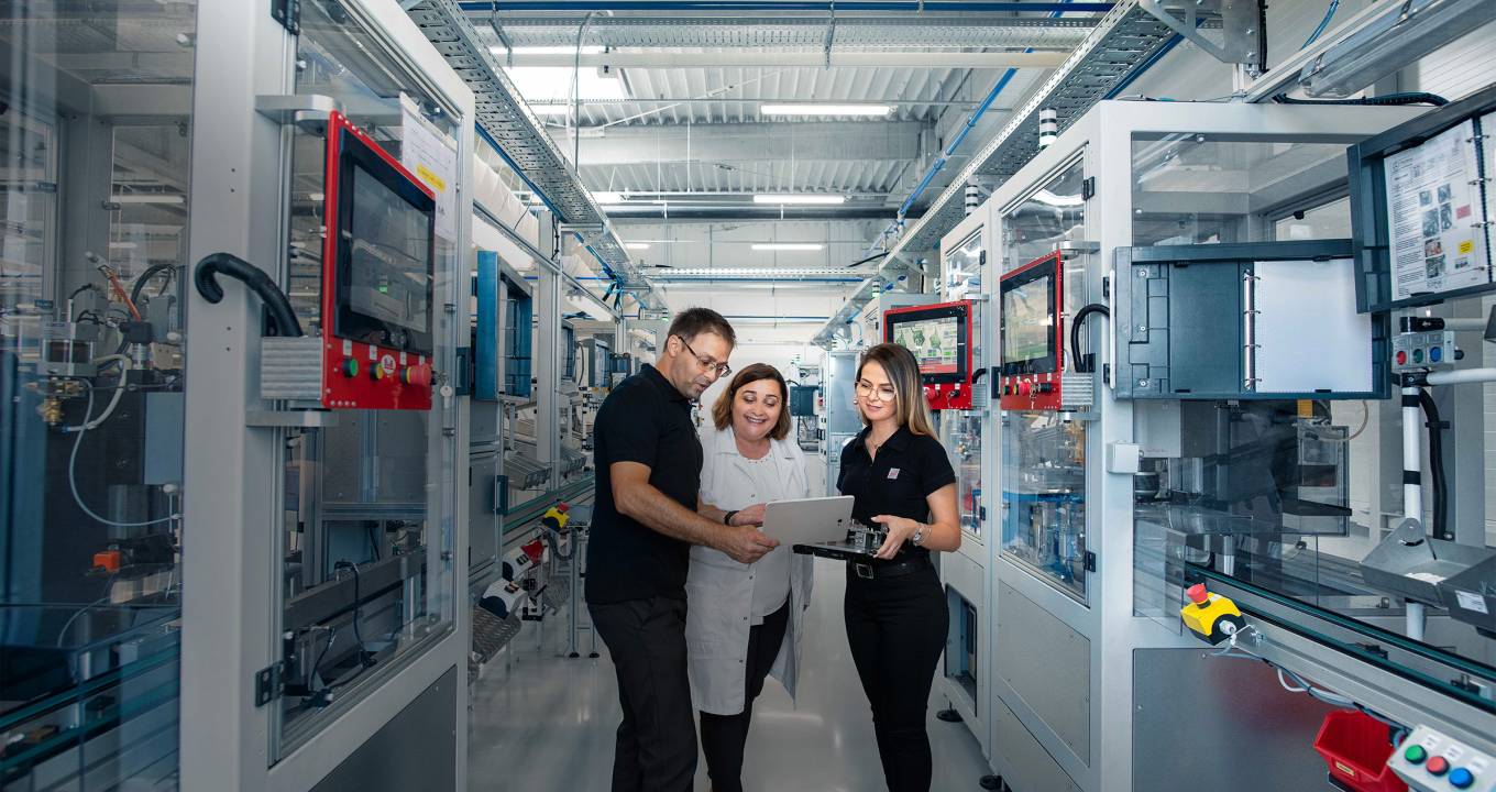 Inside of plant at automotive supplier Huf in Arad Romania